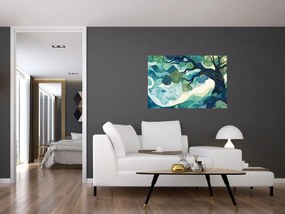 Tablou – Coroană verde a arborelui vieții (90x60 cm)