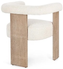 Scaun cu brate, alb natural, 70x60x71 cm, Agape, Bizzotto