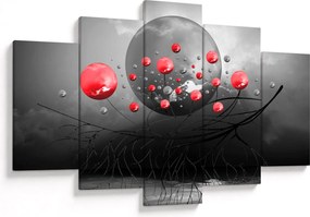 Tabloul cu bile abstracte roșii (150x105 cm)