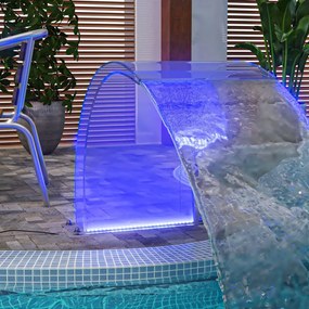 Fantana de piscina cu LED-uri RGB si set conectori, acril 50 cm