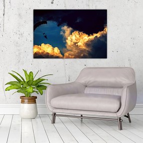 Tablou cu parașutiști în ceruri (90x60 cm)