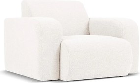 Fotoliu alb cu tapițerie din stofă bouclé Molino – Micadoni Home