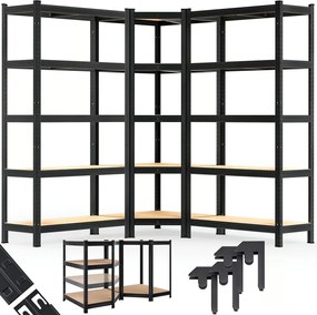 Raft cu capacitate mare HEAVY, max. 875kg, 90x40x180cm, negru Jurhan