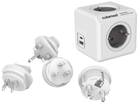 Priză 13 cm PowerCube ReWirable USB Schuko – Cubenest