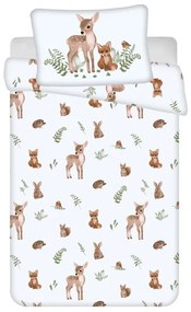 Lenjerie de pat din bumbac pentru patut FOREST ANIMALS alb Dimensiune lenjerie de pat: 40 x 60 cm | 100 x 135 cm