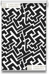 Roletă textilă Urban 4006 cu model geometric alb-negru