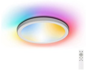 Plafonieră LED RGB dimabilă pentru baie Aigostar LED/18W/230V d. 30 cm IP44 + telecomandă
