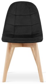 Scaun de masa din catifea Culoare negru, BORA
