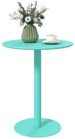 HOMCOM Masă de dining rotundă pentru 2 persoane Ø60 cm modernă cu bază rotundă cadru din oțel pentru interior și exterior verde | Aosom Romania