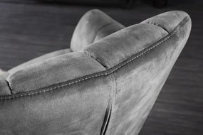 Fotoliu pivotant cu inaltime reglabila Papillon, catifea gri