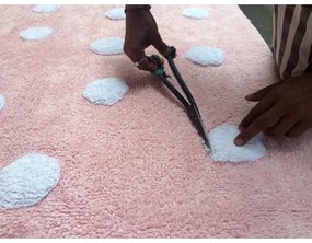 Covor pentru copii roz lavabil/țesut manual din bumbac 120x160 cm Polka Dots Pink – Lorena Canals