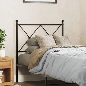vidaXL Tăblie de pat metalică, negru, 80 cm