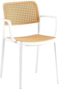 Scaun RAVID TIP 2, bej/alb, plastic, 58x55x82 cm