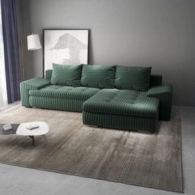 Colțar extensibil dumonde cu ladă de depozitare si sezut confortabil din spuma high-density, Leonardo Ambience Verde 260x185 cm II