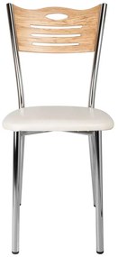 SCAUN KARYA MARO, CADRU METALIC, SEZUT TAPITAT PIELE ECOLOGICA EB003