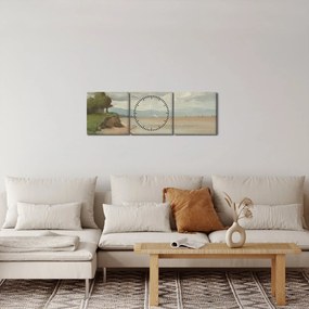 Tablou - Jean-Baptiste-Camille Corot, Beach Near Etretat, reproducere (cu ceas) (90x30 cm)