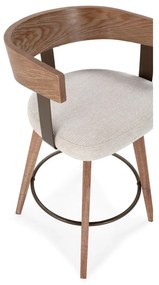 Scaune de bar crem/în culoare naturală cu cotiere 2 buc. tapițate Ilia – MOME