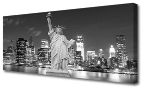 Tablou pe panza canvas Statuia Libertății din New York Case Gray