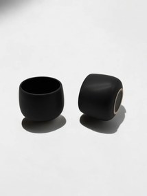 Set 2 Pahare Cafea NOVUM Vulcano Cappucino (Negru Carbon Mat 330ml) Flat White, Latte, Cappucino