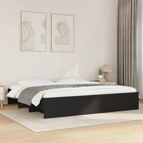 vidaXL Cadru de pat fără saltea Negru 180x200cm Lemn prelucrat