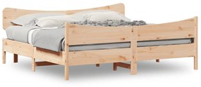 3216369 vidaXL Cadru pat cu tăblie 200x200 cm, lemn masiv de pin