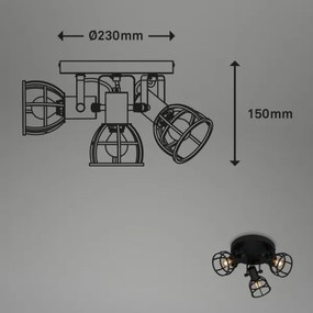 Spot Briloner 2669-035 RETRO 3xE14/25W/230V