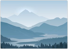 Tablou - Munții cu privirea graficeanului (70x50 cm)