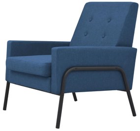 245524 vidaXL Fotoliu, albastru, oțel și material textil