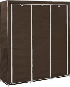 vidaXL Dulap cu bare și compartimente, maro, 150x45x175 cm, textil