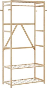 vidaXL Cuier pentru haine cu rafturi, 80x40x175 cm, bambus