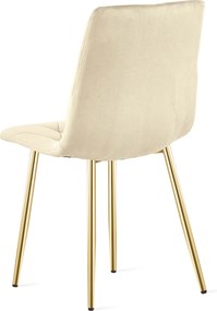 Scaun de dining catifea bej deschis LIBRA cu picioare aurii