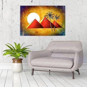 Tablou cu piramidele egiptene pictate (90x60 cm)