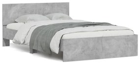3207514 vidaXL Cadru de pat cu tăblie, gri beton, 120x190 cm