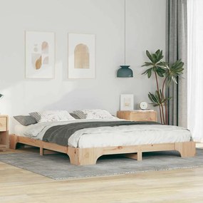 vidaXL Cadru de pat de podea cu depozitare Maro 160 x 210 cm lemn