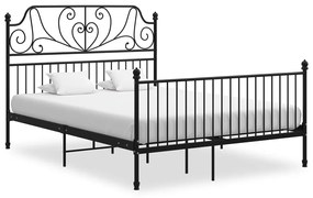 324853 vidaXL Cadru de pat, negru, 160x200 cm, metal