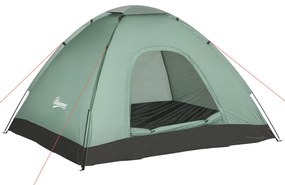 Outsunny Cort Iglu 2 Locuri Camping Ușă Fermoar Plasă Tantari Geantă Transport 206x185x120cm Verde | Aosom Romania