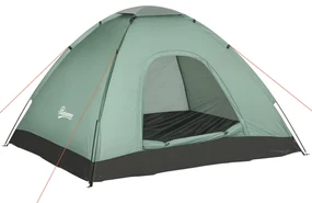 Outsunny Cort Iglu 2 Locuri Camping Ușă Fermoar Plasă Tantari Geantă Transport 206x185x120cm Verde | Aosom Romania