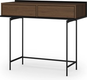 Masa toaletă Zenar 100 cm cu sertare - nuc elegant / negru