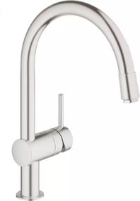 Baterie bucatarie cu dus extractibil Grohe Minta crom periat Supersteel monocomanda
