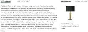 Veioza/Lampa de masa design decorativ London alama/verde