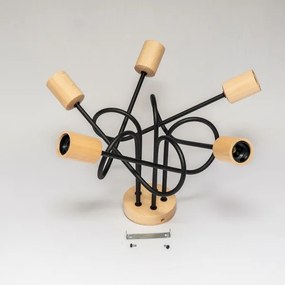 Lustră aplicată OXFORD 5xE27/15W/230V pin/negru