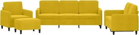 vidaXL Set de canapele, 4 piese, galben, catifea