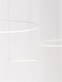Lustra LED suspendata design circular PURPLE 3 ring alba