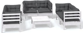 vidaXL Set mobilier grădină cu perne, 7 piese, lemn masiv de pin