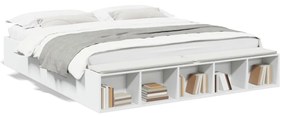 3280545 vidaXL Cadru de pat alb 180x200 cm din lemn prelucrat