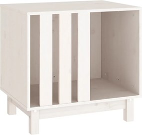 vidaXL Casă pentru câini, alb, 60x45x57 cm, lemn masiv de pin