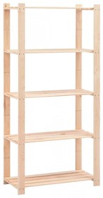 Raft depozitare 5 niveluri, 80x38x170 cm, pin masiv, 250 kg