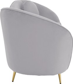 Canapea de design cu 2 locuri, ţesătură Velvet gri/gold crom auriu, EZIO TYP 2