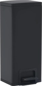 vidaXL Coș gunoi cu pedală, anti-amprentă, negru, 30L, oțel inoxidabil