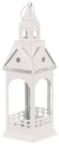 Lanterna metalică Turn bisericesc, albă, 30 cm